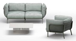 Il nuovo divano modulare da esterno Cabla di Emu ha una struttura leggera e essenziale in acciaio inox su cui trovano posto i cuscini ideati per l'outdoor. I tre moduli disponibili, seduta lineare singola, chaise longue e bracciolo, permettono di dare vita a composizioni su misura. Può essere completato dai tavolini in rete metallica. www.emu.it Il nuovo divano modulare da esterno Cabla di Emu ha una struttura leggera e essenziale in acciaio inox su cui trovano posto i cuscini ideati per l'outdoor. I tre moduli disponibili, seduta lineare singola, chaise longue e bracciolo, permettono di dare vita a composizioni su misura. Può essere completato dai tavolini in rete metallica. www.emu.it