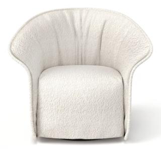 Una forma organica per la poltrona Fulham di Gianfranco Ferré Home che è interamente rivestita in morbido tessuto bouclé bianco che ne esalta la linea avvolgente e il comfort. La struttura in metallo è imbottita in poliuretano espanso a quote differenziate e dotata di una base girevole in ferro. Misura L 85 x P 80 x H 81 cm. www.gianfrancoferrehome.it Una forma organica per la poltrona Fulham di Gianfranco Ferré Home che è interamente rivestita in morbido tessuto bouclé bianco che ne esalta la linea avvolgente e il comfort. La struttura in metallo è imbottita in poliuretano espanso a quote differenziate e dotata di una base girevole in ferro. Misura L 85 x P 80 x H 81 cm. www.gianfrancoferrehome.it