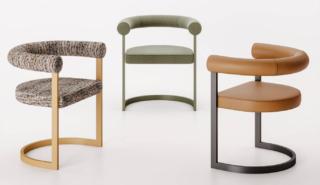 Le sedute Dharma di Ronda Design sono ergonomiche, comode ed elastiche; la struttura a semicerchio in metallo, che reinterpreta la forma cantilever, è abbinata alla seduta e allo schienale imbottiti e rivestiti in pelle, ecopelle e tessuto. Misurano L 68 x P 51,8 x H 72 cm. www.rondadesign.it Le sedute Dharma di Ronda Design sono ergonomiche, comode ed elastiche; la struttura a semicerchio in metallo, che reinterpreta la forma cantilever, è abbinata alla seduta e allo schienale imbottiti e rivestiti in pelle, ecopelle e tessuto. Misurano L 68 x P 51,8 x H 72 cm. www.rondadesign.it