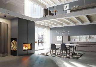 Termocamino a legna Widro 85  di Edilkamin (edilkamin.com).