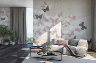 Una carta da parati unica, Colpo di scena - Unpredictable Wallpaper Collection 2023 di Ambientha, caratterizzata da scenari imprevedibili e fantastici, in cui vengono abbandonati il rigore e l'ordine. Il decoro Volo è caratterizzato da un caleidoscopio di farfalle in volo nei toni del rosa.  www.ambientha.com – Fuorisalone, Decor Lab, Via Tortona 37, Milano Una carta da parati unica, Colpo di scena - Unpredictable Wallpaper Collection 2023 di Ambientha, caratterizzata da scenari imprevedibili e fantastici, in cui vengono abbandonati il rigore e l'ordine. Il decoro Volo è caratterizzato da un caleidoscopio di farfalle in volo nei toni del rosa.  www.ambientha.com – Fuorisalone, Decor Lab, Via Tortona 37, Milano