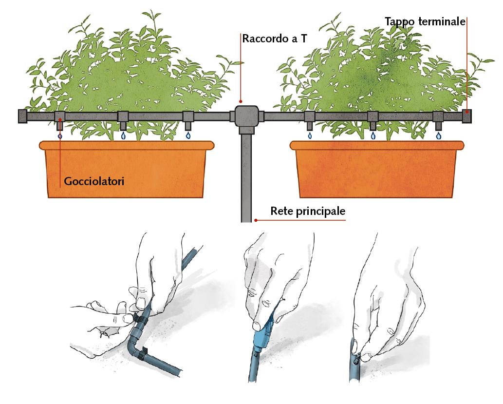 Impianto di irrigazione per balconi e terrazzi: tipi e progettazione fai da  te