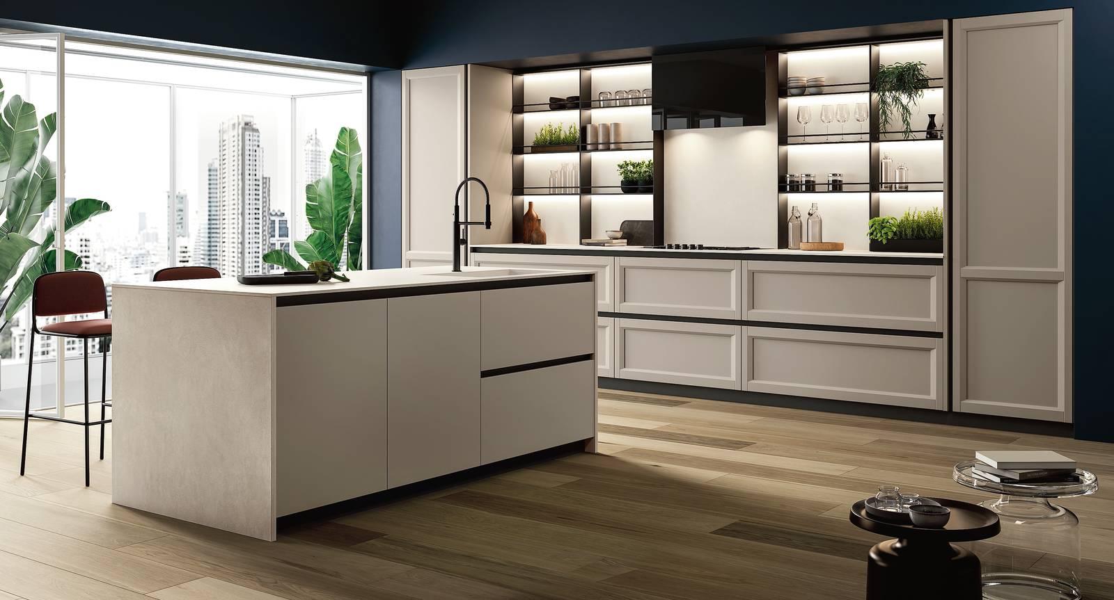 La colonna estraibile
Hyper, a tutta
altezza, consente
di cogliere con
uno sguardo l’intero  contenuto
La Collezione Class di Febal Casa (www.febalcasa.com) mixa elementi retró con dettagli moderni: ante a telaio laccate opache con gola Antracite, top Abitum Plutonio con lavello integrato, zona cottura incorniciata da schienale con cappa, elementi modulari neri
e vani aperti. Una base da 60 cm costa a partire da 273 euro. La colonna estraibile
Hyper, a tutta
altezza, consente
di cogliere con
uno sguardo l’intero  contenuto
La Collezione Class di Febal Casa (www.febalcasa.com) mixa elementi retró con dettagli moderni: ante a telaio laccate opache con gola Antracite, top Abitum Plutonio con lavello integrato, zona cottura incorniciata da schienale con cappa, elementi modulari neri
e vani aperti. Una base da 60 cm costa a partire da 273 euro.