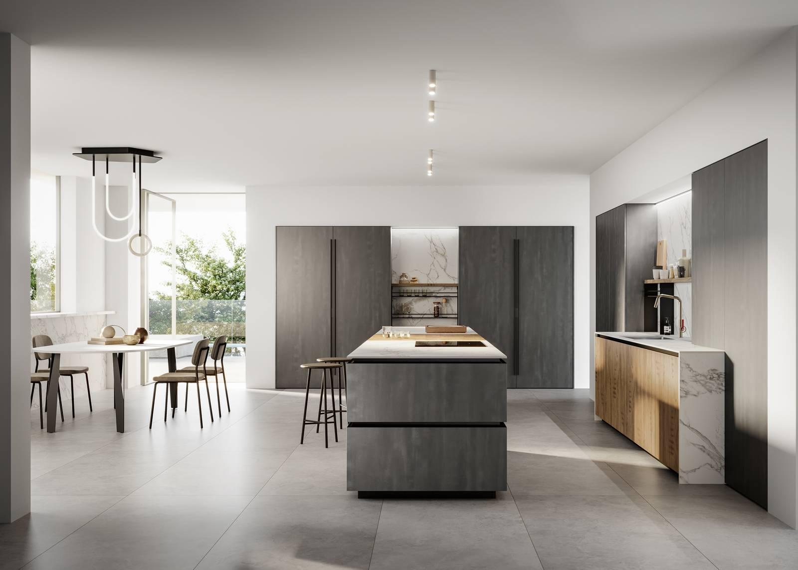 Cucina Kalì di Arredo3 con modulo lavanderia perfettamente integrato