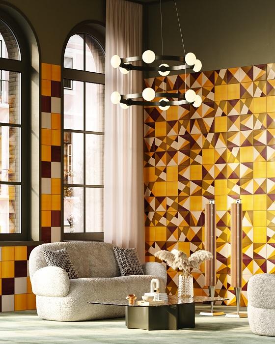 La collezione di rivestimento Caleido di Ceramica Bardelli, si compone di piastrelle dipinte a mano con la tecnica dello stencil, ripassato con il pennello per dare timbro e colore al gres porcellanato, a rendere il decoro ricco. Trae ispirazione dagli effetti di forme e colori che si vedono all’interno del caleidoscopio, in quattro decori e altrettanti varianti di colore, che per le loro sfumature riconducono a fuoco, terra, acqua e aria, su un fondo avorio. A queste si aggiungono 12 tinte unite pennellate a mano. Tutto nel formato 20x20 cm. https://ceramicabardelli.com La collezione di rivestimento Caleido di Ceramica Bardelli, si compone di piastrelle dipinte a mano con la tecnica dello stencil, ripassato con il pennello per dare timbro e colore al gres porcellanato, a rendere il decoro ricco. Trae ispirazione dagli effetti di forme e colori che si vedono all’interno del caleidoscopio, in quattro decori e altrettanti varianti di colore, che per le loro sfumature riconducono a fuoco, terra, acqua e aria, su un fondo avorio. A queste si aggiungono 12 tinte unite pennellate a mano. Tutto nel formato 20x20 cm. https://ceramicabardelli.com