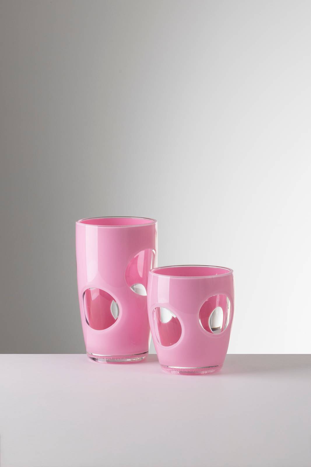 Mario Luca Giusti coppia di bicchieri rosa Mario Luca Giusti coppia di bicchieri rosa