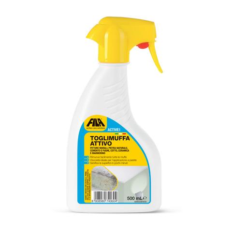 A cosa serve: rimuove rapidamente la muffa e sanifica le superfici
in pietra, intonaco, cemento, cotto, fughe, ceramica,
vetro e marmorino
Come si usa:pronto all’uso, non serve diluire.
Applicazione: Spruzzare ACTIVE1 direttamente sulla
superficie da pulire tenendo il flacone in posizione verticale
ad una distanza di circa 15-20 cm dal punto di applicazione.
Lasciare agire per circa 15 minuti. Tamponare l’eventuale
eccesso di prodotto con un panno umido per evitare
possibili gocciolature. Se necessario ripetere l’operazione,
quindi risciacquare con una spugna umida. Per ostacolare il
riformarsi della muffa si consiglia di applicare a seguito della
pulizia ACTIVE2 per una protezione attiva dalle muffe.
Aerare bene i locali durante e dopo l’uso. (circa 4 ore di
aerazione ma se l’odore di cloro persiste continuare ad areare
finché non scompare).
Prima di procedere alla tinteggiatura si consiglia di attendere
circa 12 ore.
COME SI USA
FORMATO
(erogatore
a spruzzo)
PEZZI PER
CARTONE
RESA indicativa (1 litro)
500ML 6 pz 10-20 m2 (a seconda
dell’assorbimento della superficie)
• Pratica confezione ergonomica con spruzzatore
• Viscosità ideale: può essere facilmente applicato a parete
• Azione rapida, efficace in pochi minuti
• Pulisce efficacemente anche le fughe
DETERGENTE
La scheda tecnica è soggetta a modifiche senza preavviso. REV. 01 - 24 A cosa serve: rimuove rapidamente la muffa e sanifica le superfici
in pietra, intonaco, cemento, cotto, fughe, ceramica,
vetro e marmorino
Come si usa:pronto all’uso, non serve diluire.
Applicazione: Spruzzare ACTIVE1 direttamente sulla
superficie da pulire tenendo il flacone in posizione verticale
ad una distanza di circa 15-20 cm dal punto di applicazione.
Lasciare agire per circa 15 minuti. Tamponare l’eventuale
eccesso di prodotto con un panno umido per evitare
possibili gocciolature. Se necessario ripetere l’operazione,
quindi risciacquare con una spugna umida. Per ostacolare il
riformarsi della muffa si consiglia di applicare a seguito della
pulizia ACTIVE2 per una protezione attiva dalle muffe.
Aerare bene i locali durante e dopo l’uso. (circa 4 ore di
aerazione ma se l’odore di cloro persiste continuare ad areare
finché non scompare).
Prima di procedere alla tinteggiatura si consiglia di attendere
circa 12 ore.
COME SI USA
FORMATO
(erogatore
a spruzzo)
PEZZI PER
CARTONE
RESA indicativa (1 litro)
500ML 6 pz 10-20 m2 (a seconda
dell’assorbimento della superficie)
• Pratica confezione ergonomica con spruzzatore
• Viscosità ideale: può essere facilmente applicato a parete
• Azione rapida, efficace in pochi minuti
• Pulisce efficacemente anche le fughe
DETERGENTE
La scheda tecnica è soggetta a modifiche senza preavviso. REV. 01 - 24