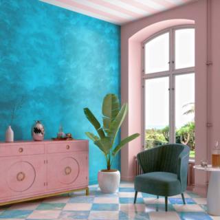 Rivestimento a parete tinta ciano Spaziocontinuo di Litokol