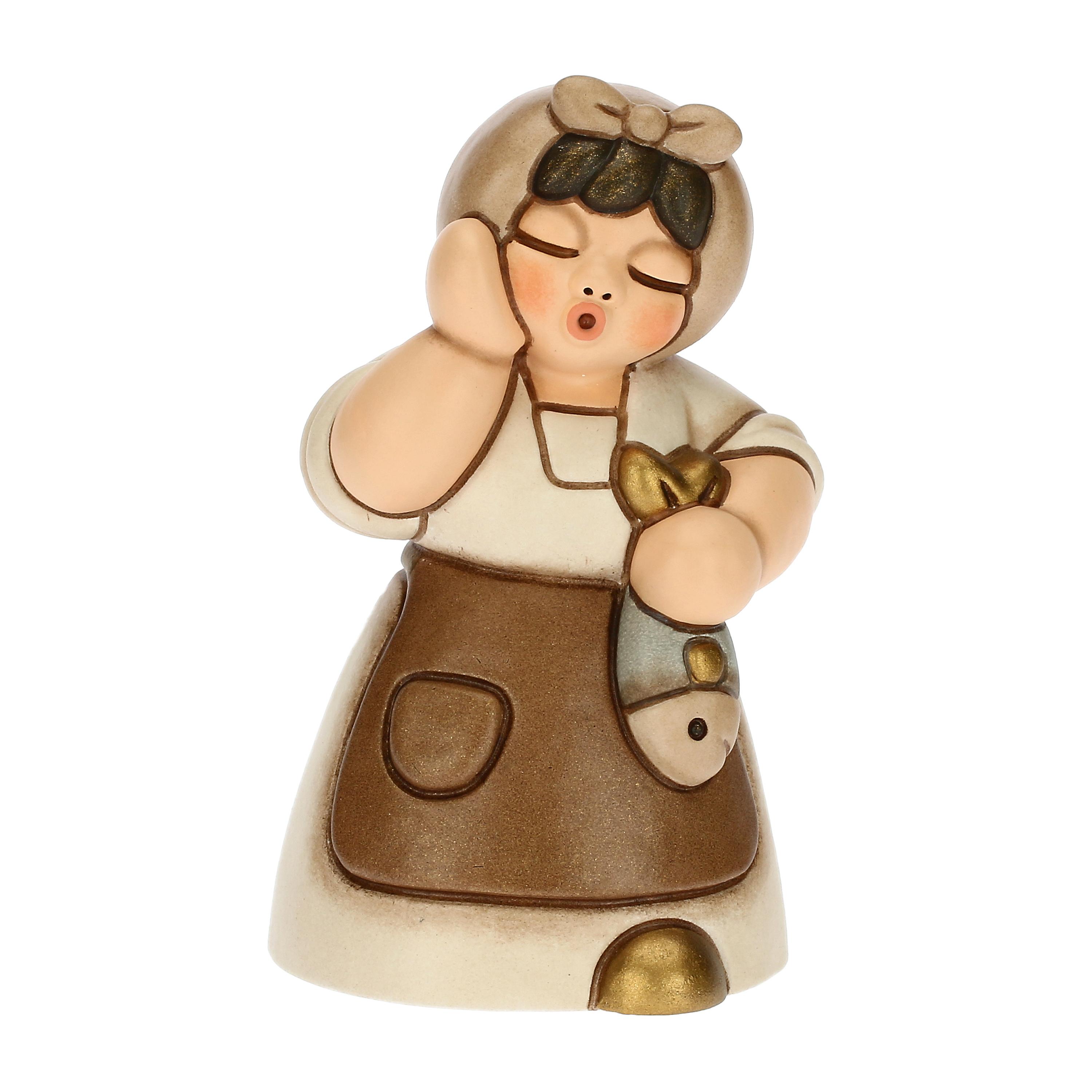 La donna con pesce in ceramica Presepe Classico di Thun
