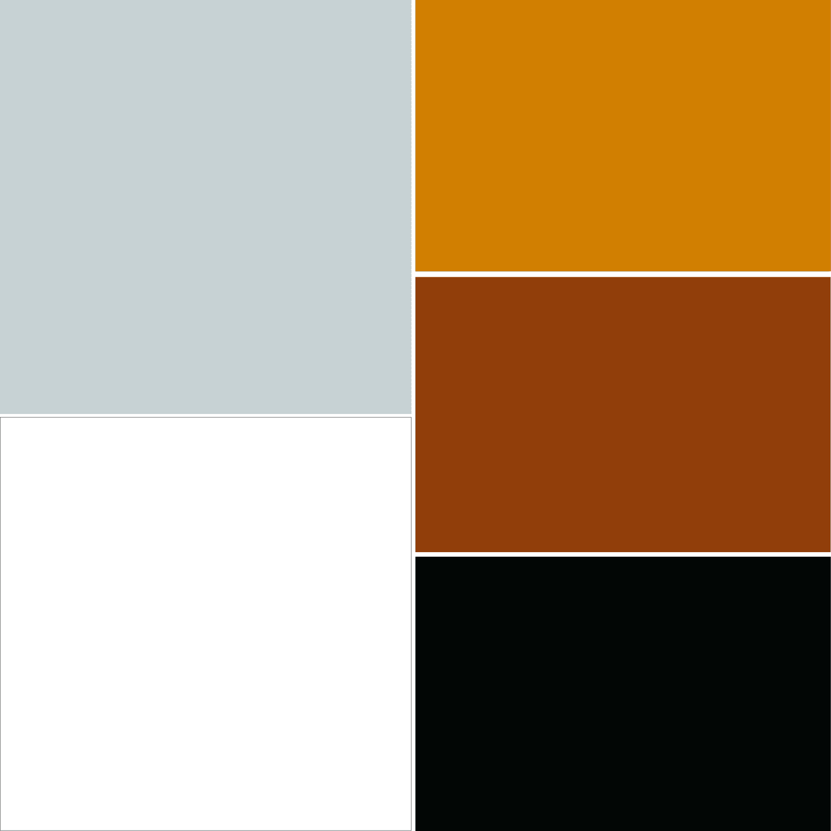 abbinamenti colore azzurro chiaro arancione mattone nero