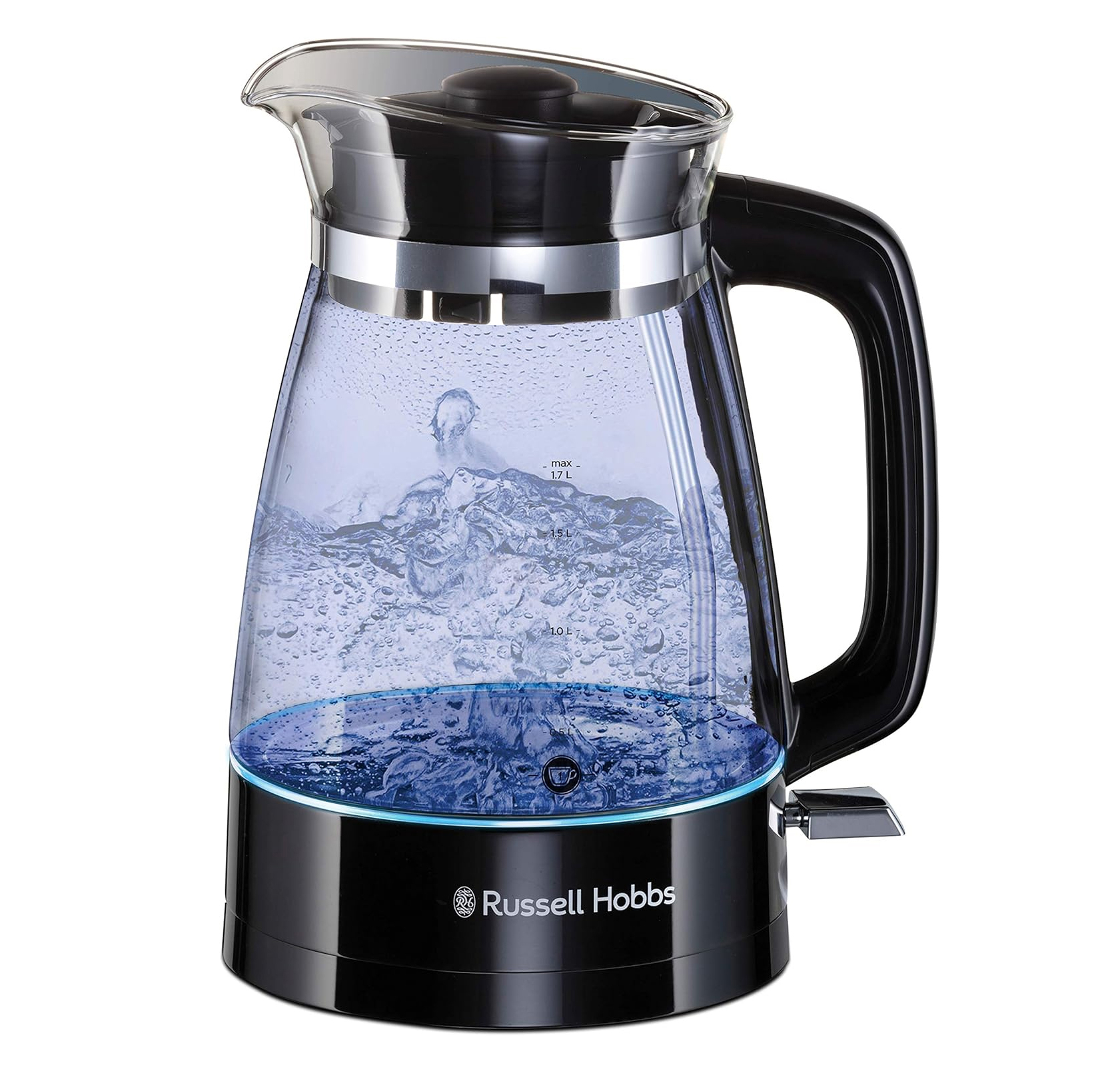 Il bollitore in vetro con dettagli in plastica e acciaio inox Classic Glass di Russell Hobbs, ha caraffa in vetro da 1,5 litri con beccuccio Perfect Pour antigoccia. L’illuminazione blu interna lo rende funzionale, indicando quando l’acqua ha raggiunto l’ebollizione. Misura Ø 20 x H 26 cm. Prezzo 49 euro. www.russellhobbs.com Il bollitore in vetro con dettagli in plastica e acciaio inox Classic Glass di Russell Hobbs, ha caraffa in vetro da 1,5 litri con beccuccio Perfect Pour antigoccia. L’illuminazione blu interna lo rende funzionale, indicando quando l’acqua ha raggiunto l’ebollizione. Misura Ø 20 x H 26 cm. Prezzo 49 euro. www.russellhobbs.com