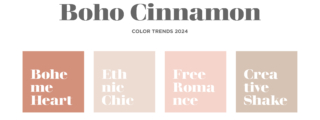Palette BOHO CINNAMON, color trends 2024 Novacolor