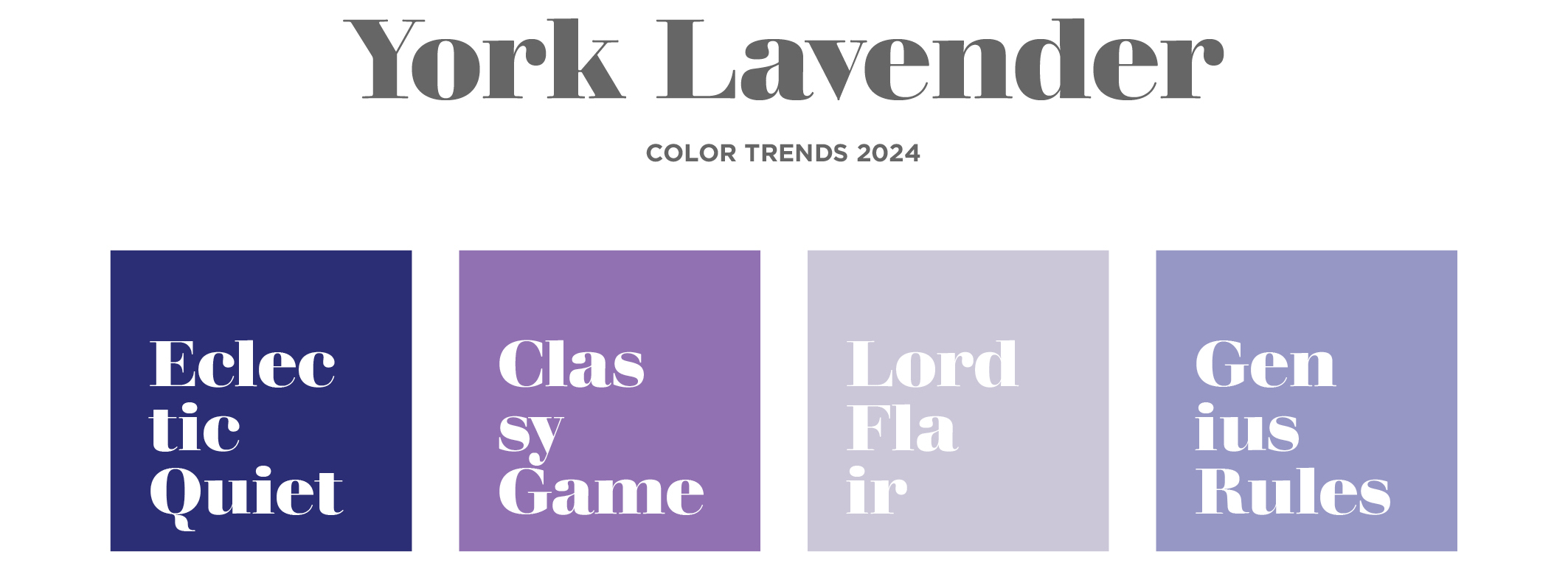 Palette YORK LAVANDER, color trends 2024 Novacolor