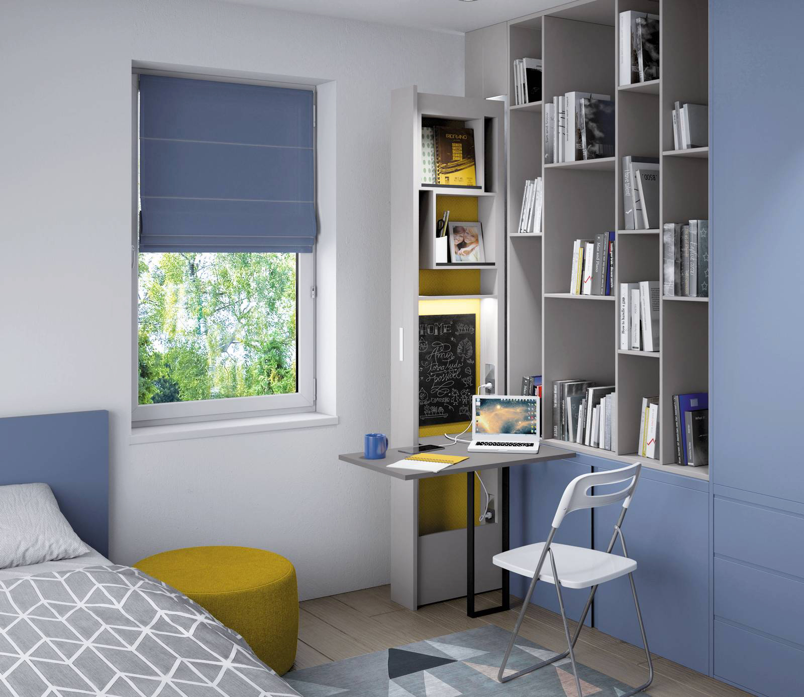 Quando non serve scompare dentro l'armadio il modulo Bigfoot Leonardo di Protek che permette di allestire una postazione per lo studio efficiente e funzionale grazie al piano scrivania a ribalta. È disponibile con due altezze (210 e 240 cm) e una larghezza che va da 60 cm e 150 cm. Può essere accessoriato con prese elettriche, luci a Led e pannello fonoassorbente, oppure può essere motorizzato, così da poterne azionare l’apertura o la chiusura tramite apposito telecomando o App. Prezzo a partire da 3416 euro. www.protek-controtelai.com Quando non serve scompare dentro l'armadio il modulo Bigfoot Leonardo di Protek che permette di allestire una postazione per lo studio efficiente e funzionale grazie al piano scrivania a ribalta. È disponibile con due altezze (210 e 240 cm) e una larghezza che va da 60 cm e 150 cm. Può essere accessoriato con prese elettriche, luci a Led e pannello fonoassorbente, oppure può essere motorizzato, così da poterne azionare l’apertura o la chiusura tramite apposito telecomando o App. Prezzo a partire da 3416 euro. www.protek-controtelai.com