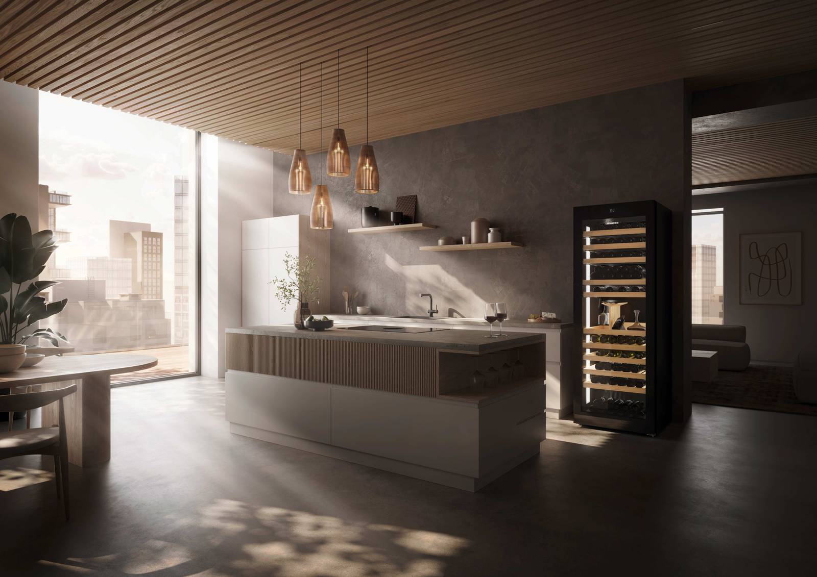 Cantinetta con possibilità di regolazione separata delle zone.
Nella cantinetta Vinidor Selection WPgbi 7483 di Liebherr, il sistema avanzato a 3 zone permette di regolare singolarmente ogni zona a una temperatura tra +5 °C e +20 °C, ideale per i vini rossi, bianchi e champagne. Grazie, a due sensori indipendenti, il sistema TempProtect Plus assicura una doppia protezione contro gli improvvisi sbalzi che possono di fatto alterare o compromettere la qualità del vino. La funzione HumiditySelect previene invece la sbriciolatura dei tappi, e quella UVProtect Plus protegge dagli effetti dei raggi ultravioletti. Può contenere fino a 149 bottiglie. Misura L 70 x P 76 x H 201 cm. Prezzo 5.989 euro. home.liebherr.com Cantinetta con possibilità di regolazione separata delle zone.
Nella cantinetta Vinidor Selection WPgbi 7483 di Liebherr, il sistema avanzato a 3 zone permette di regolare singolarmente ogni zona a una temperatura tra +5 °C e +20 °C, ideale per i vini rossi, bianchi e champagne. Grazie, a due sensori indipendenti, il sistema TempProtect Plus assicura una doppia protezione contro gli improvvisi sbalzi che possono di fatto alterare o compromettere la qualità del vino. La funzione HumiditySelect previene invece la sbriciolatura dei tappi, e quella UVProtect Plus protegge dagli effetti dei raggi ultravioletti. Può contenere fino a 149 bottiglie. Misura L 70 x P 76 x H 201 cm. Prezzo 5.989 euro. home.liebherr.com