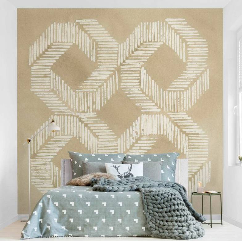 Carta da parati color sabbia con geometria moderna in materiale Smart. Prezzo 55,95 euro per misura L 192 x H 192 cm. In vendita su ManoMano   Carta da parati color sabbia con geometria moderna in materiale Smart. Prezzo 55,95 euro per misura L 192 x H 192 cm. In vendita su ManoMano