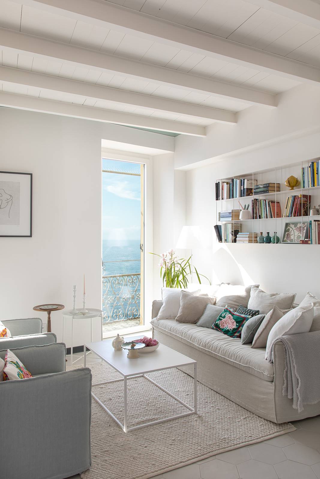 divano, tappeto, libreria bianchi divano, tappeto, libreria bianchi