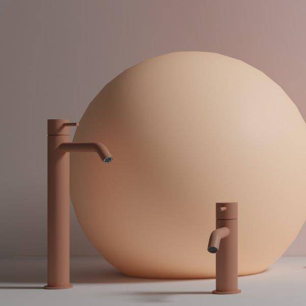rubinetterie CARIMALI design water_space Collezione ILTONDO color pantone 2024 peach fuzz rubinetterie CARIMALI design water_space Collezione ILTONDO color pantone 2024 peach fuzz