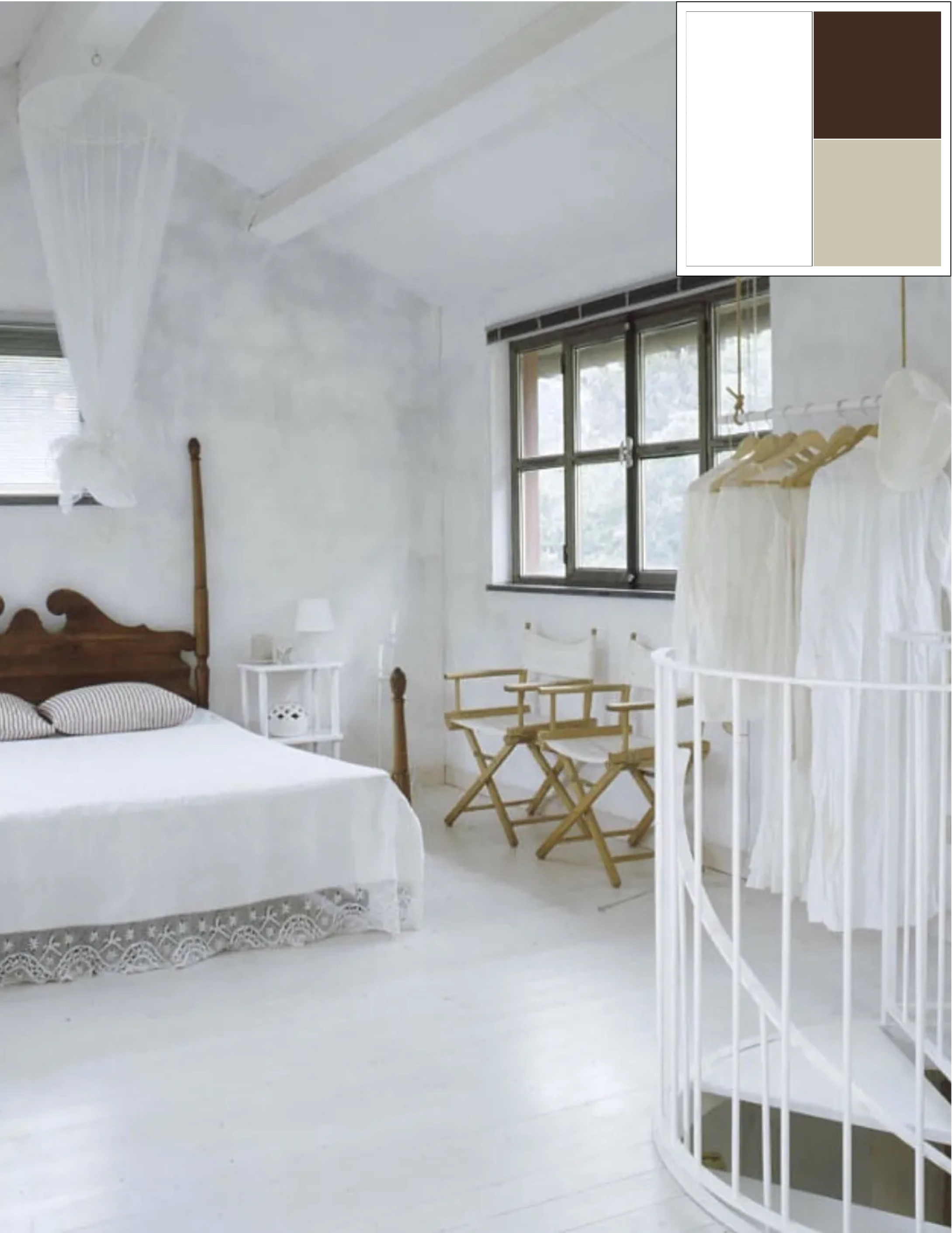 camera con pavimentio in legno dipnto bianco e muri bianchi camera con pavimentio in legno dipnto bianco e muri bianchi