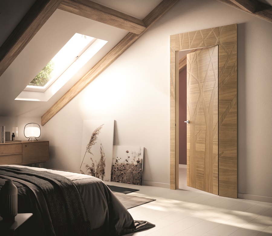 Le porte della collezione Intalya di Bertolotto sono in legno di rovere, materiale naturale la cui superficie è trattata con olio per valorizzare e proteggerlo, lasciando la sua originale sensazione tattile, ravvivando le venature ed evidenziandone le particolarità. Nell'immagine è il modello Boulevard, con l'anta realizzata con strati multipli di essenze legnose pregiate, con venature disposte sia verticalmente che orizzontalmente con incisioni a pantografo con alberi stilizzati e una cornice importante dove continua il disegno. www.bertolotto.com Le porte della collezione Intalya di Bertolotto sono in legno di rovere, materiale naturale la cui superficie è trattata con olio per valorizzare e proteggerlo, lasciando la sua originale sensazione tattile, ravvivando le venature ed evidenziandone le particolarità. Nell'immagine è il modello Boulevard, con l'anta realizzata con strati multipli di essenze legnose pregiate, con venature disposte sia verticalmente che orizzontalmente con incisioni a pantografo con alberi stilizzati e una cornice importante dove continua il disegno. www.bertolotto.com