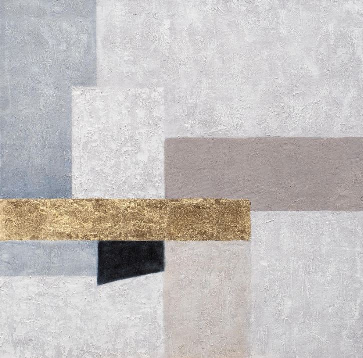 Il quadro  Astratto 20 (Ref. 85544011)  è dipinto a mano con colori acrilici; la tela ha una cornice in legno. Misura L 100 x P 100 cm. Prezzo 129,90 euro.