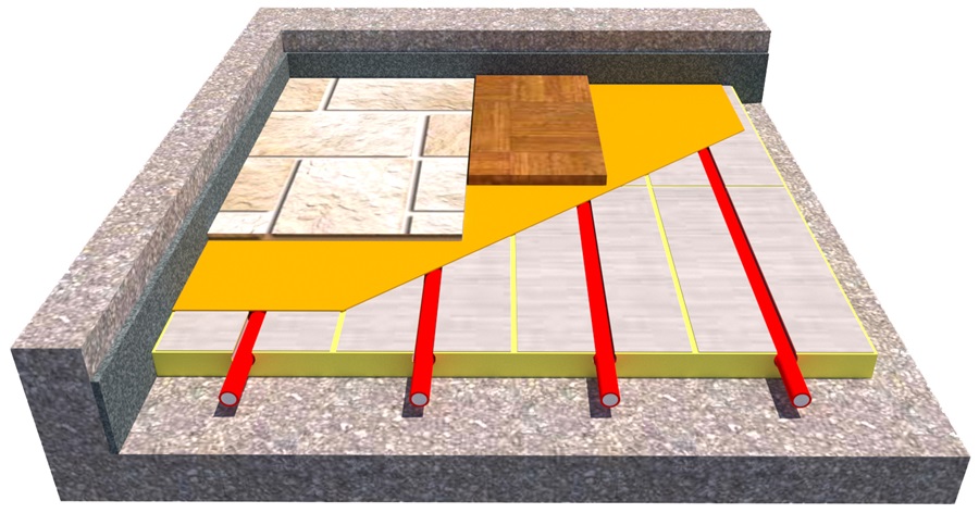 Il sistema di riscaldamento radiante a secco Perfect 25 di FloorTech è composto da pannelli in poliuretano ad alta densità per garantire il massimo potere isolante nel minimo spessore ed una elevata resistenza ai carichi. Sulla superficie sono incollate le lamelle in alluminio sagomate per il contenimento della tubazione e la distribuzione del calore. Va incollato al sottofondo, anche un pavimento esistente e finito con un sottile strato di resina poliuretanica bicomponente, supporto per l’incollaggio del rivestimento. Lo spessore parte da 25 mm e viene realizzato su misura in base alle esigenze. www.floortech.it Il sistema di riscaldamento radiante a secco Perfect 25 di FloorTech è composto da pannelli in poliuretano ad alta densità per garantire il massimo potere isolante nel minimo spessore ed una elevata resistenza ai carichi. Sulla superficie sono incollate le lamelle in alluminio sagomate per il contenimento della tubazione e la distribuzione del calore. Va incollato al sottofondo, anche un pavimento esistente e finito con un sottile strato di resina poliuretanica bicomponente, supporto per l’incollaggio del rivestimento. Lo spessore parte da 25 mm e viene realizzato su misura in base alle esigenze. www.floortech.it