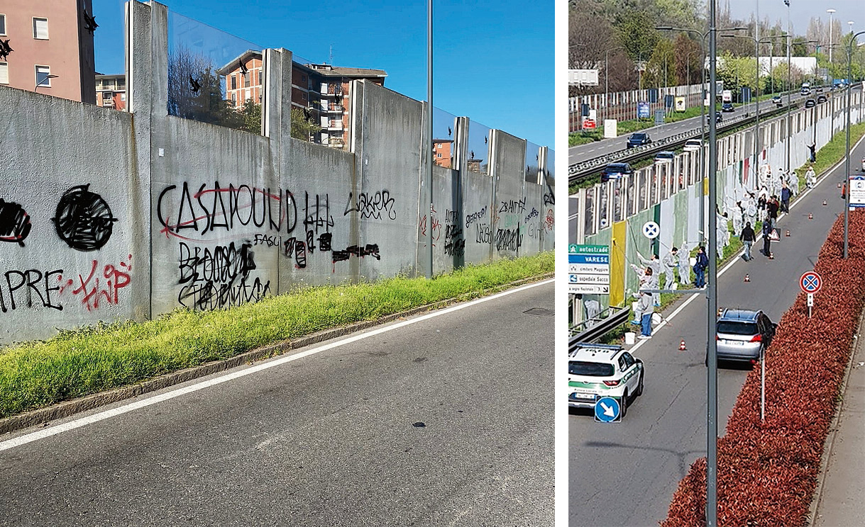 Bosco invisibile - il muro prima dell'intervento Bosco invisibile - il muro prima dell'intervento