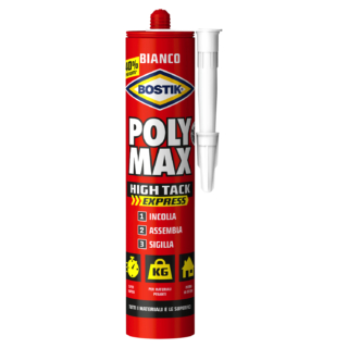 Poly Max High Tack Express di Bostik è un adesivo di montaggio e sigillante universale di prima qualità a base di una tecnologia polimerica innovativa, super forte, super rapido con elevatissima presa iniziale. Perfetto per l'incollaggio, il montaggio e la sigillatura di quasi tutti i materiali praticamente su tutte le superfici (lisce e ruvide, porose e non porose). È perfetto per l’incollaggio di materiali anche pesanti e in sospeso. Grazie a questo adesivo è possibile dire addio a trapano, polvere, piastrelle rotte, viti e tasselli. È certificato EC1 Plus per bassissime emissioni. Prezzo circa 15 euro. www.bostik.it  Poly Max High Tack Express di Bostik è un adesivo di montaggio e sigillante universale di prima qualità a base di una tecnologia polimerica innovativa, super forte, super rapido con elevatissima presa iniziale. Perfetto per l'incollaggio, il montaggio e la sigillatura di quasi tutti i materiali praticamente su tutte le superfici (lisce e ruvide, porose e non porose). È perfetto per l’incollaggio di materiali anche pesanti e in sospeso. Grazie a questo adesivo è possibile dire addio a trapano, polvere, piastrelle rotte, viti e tasselli. È certificato EC1 Plus per bassissime emissioni. Prezzo circa 15 euro. www.bostik.it