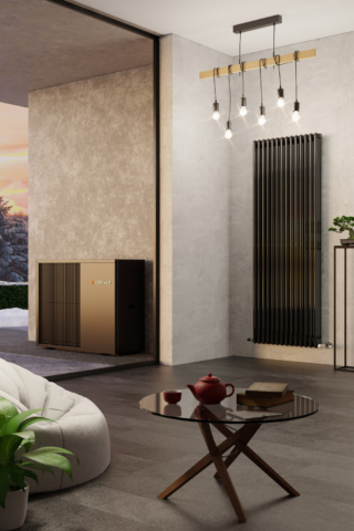 Pompa di calore ad alta temperatura VESTALIS® & Radiatore tubolare Ardesia® Pompa di calore ad alta temperatura VESTALIS® & Radiatore tubolare Ardesia®