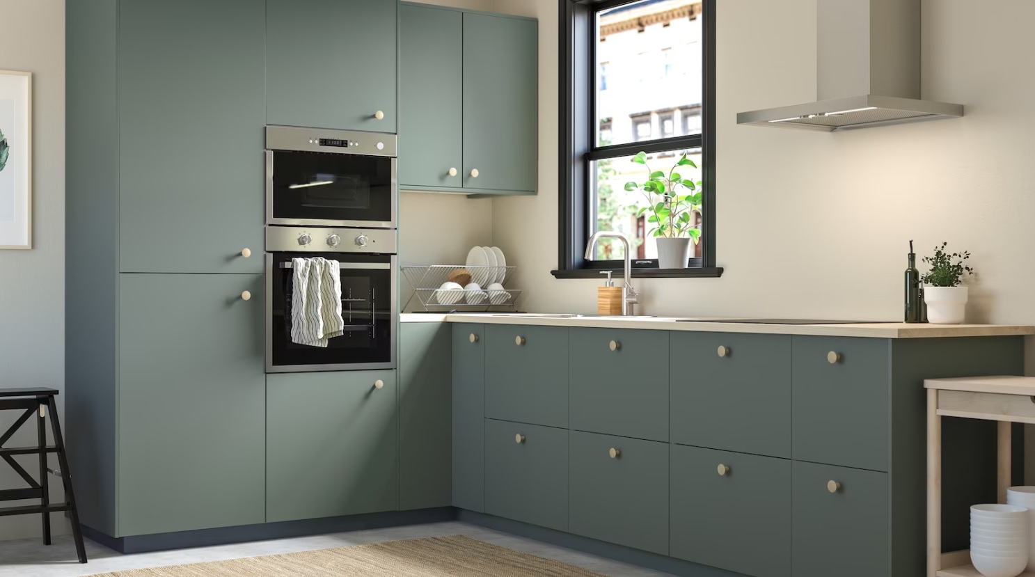 Cucina Ikea Bodarp grigio - verde