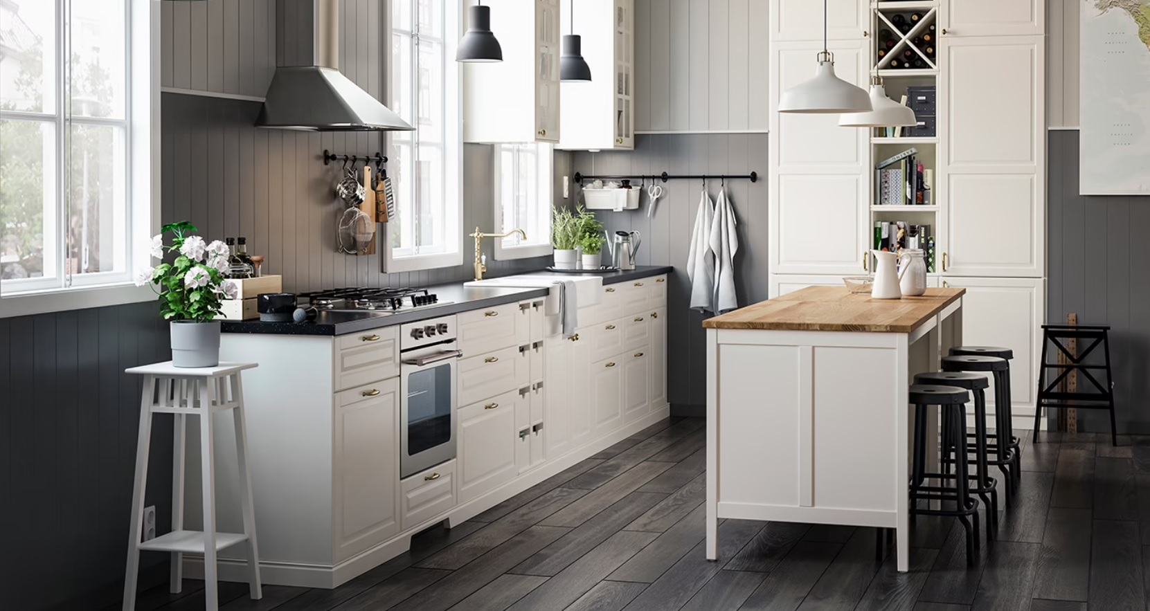 Cucina Ikea Bodbyn per un ambiente classico