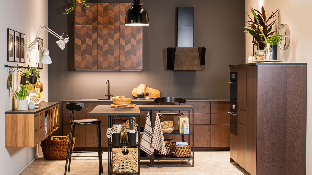 Cucina Ikea Sinarp in legno scuro