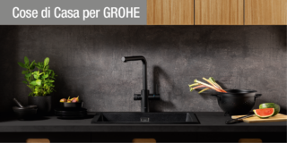 In cucina protagonista il nero, anche per lavello e rubinetteria con GROHE