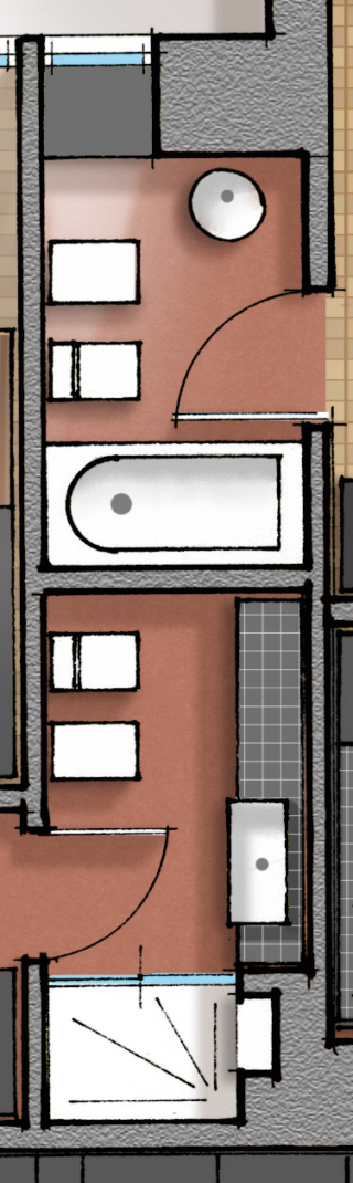 Pianta bagno dopo i lavori