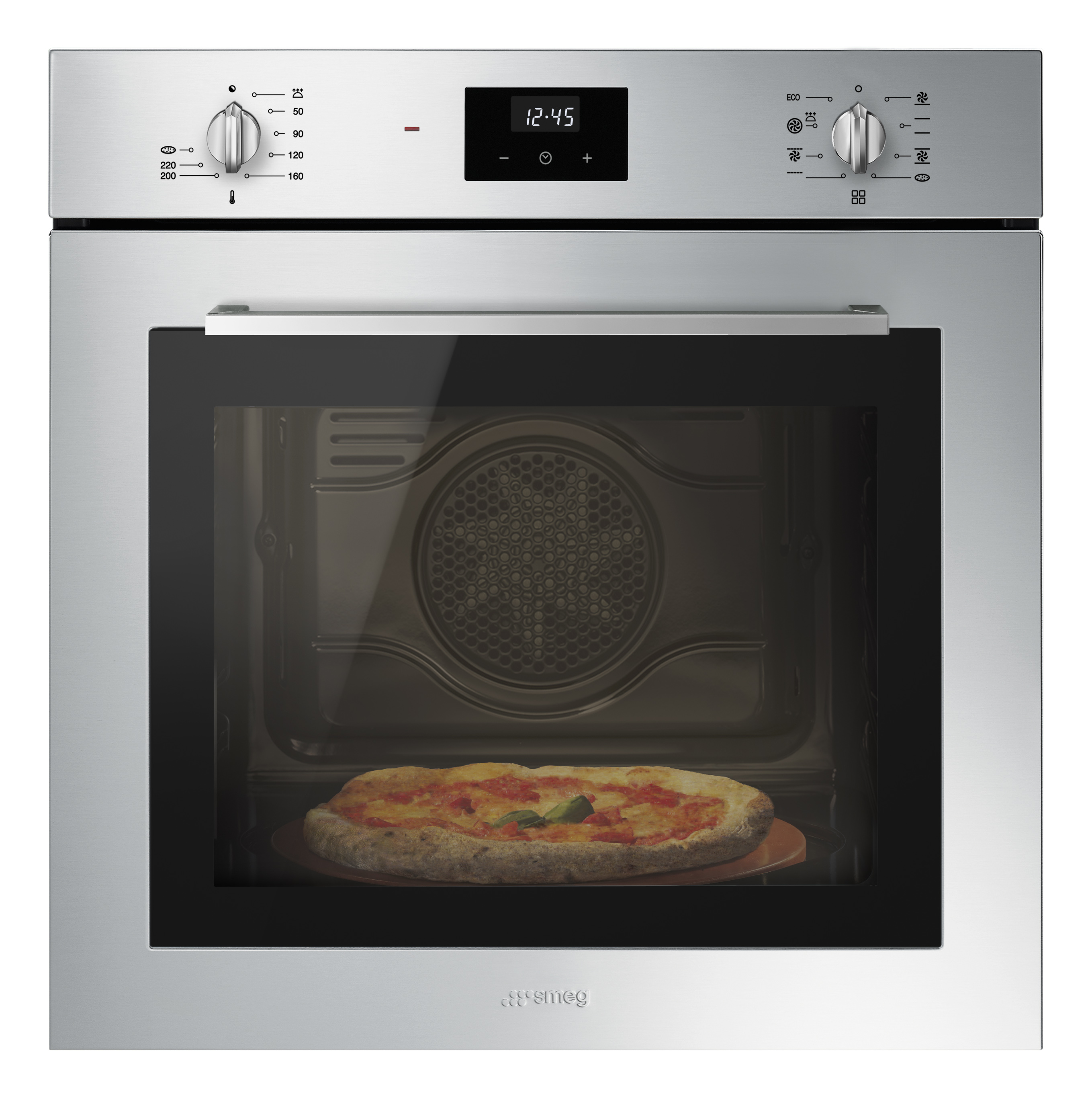Il forno da incasso termoventilato SF6400PZX di Smeg è dotato di pietra refrattaria, per una pizza croccante e fragrante come quella cotta in forno a legna, oltre ad avere in dotazione una paletta pizza con manico ripiegabile, perfetta per infornare e servire pizza, pane e pasticceria salata in modo sicuro e professionale. Utile anche per il controllo della cottura. I tempi di riscaldamento del vano interno sono ridotti dl 50%. La pulizia è resa semplicissima grazie allo speciale smalto pirolitico. 8 funzioni di cottura, tra cui quella lievitazione. Capacità 65 litri. Misura L 59, 2 x P 54,8 x H 59,7 cm. Prezzo 669 euro. http://www.smeg.com