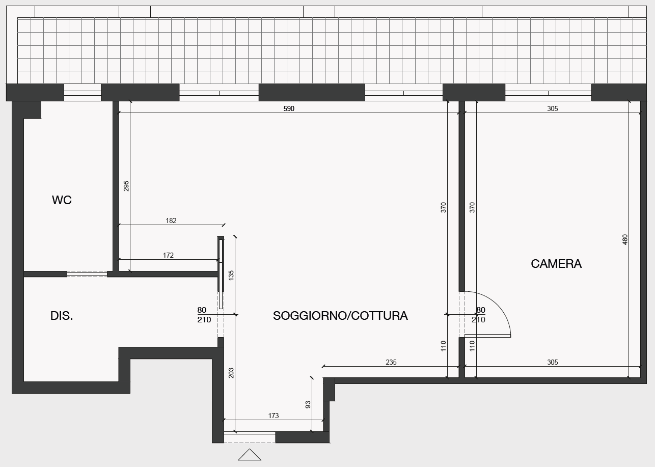 Soluzione 2 planimetria con quote