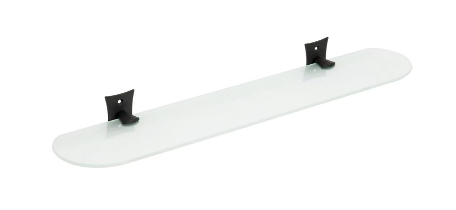 Vetro satinato per la mensola Rebecca (82102956) che è dotata di sostegni in acciaio con finitura ferro battuto nero; è facilmente installabile e può essere fissata anche per mezzo di colla per non rovinare le piastrelle. Misura L 56 x P 11,5 x H 6,5 cm. Prezzo 32,99 euro. Vetro satinato per la mensola Rebecca (82102956) che è dotata di sostegni in acciaio con finitura ferro battuto nero; è facilmente installabile e può essere fissata anche per mezzo di colla per non rovinare le piastrelle. Misura L 56 x P 11,5 x H 6,5 cm. Prezzo 32,99 euro.