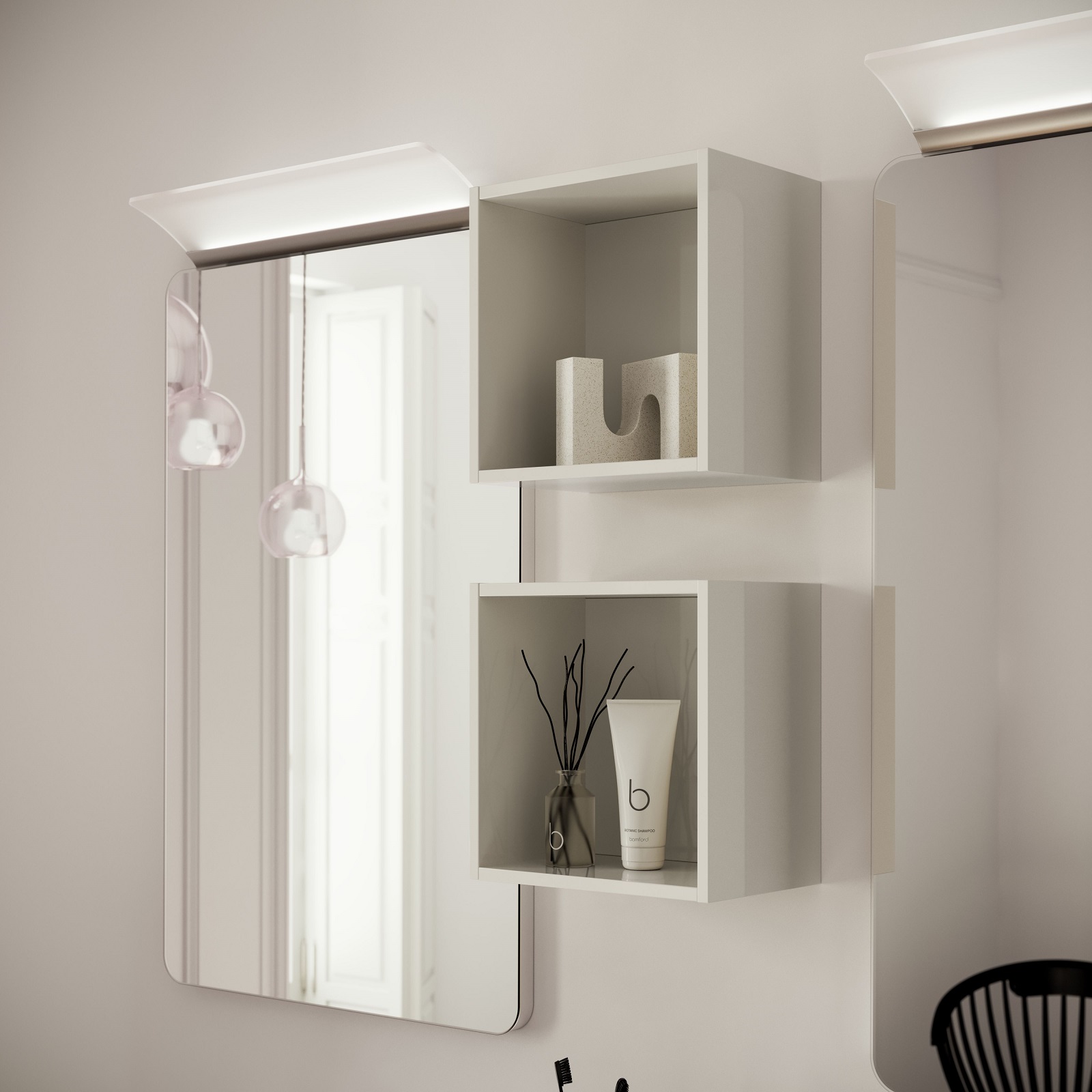 Il pensile a giorno della serie Lea di Inda ha finitura laccata Perla. Misura L 30 x P 19 x H 30 cm. Prezzo 253 euro. www.inda.net Il pensile a giorno della serie Lea di Inda ha finitura laccata Perla. Misura L 30 x P 19 x H 30 cm. Prezzo 253 euro. www.inda.net