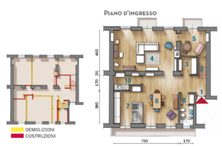 pianta corridoio eliminato pianta corridoio eliminato
