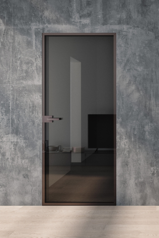 CRYSTAL FILOMURO, battente, Minima, Profilo Brown, Vetro Stop-Sol, Maniglia Basco CRYSTAL FILOMURO, battente, Minima, Profilo Brown, Vetro Stop-Sol, Maniglia Basco