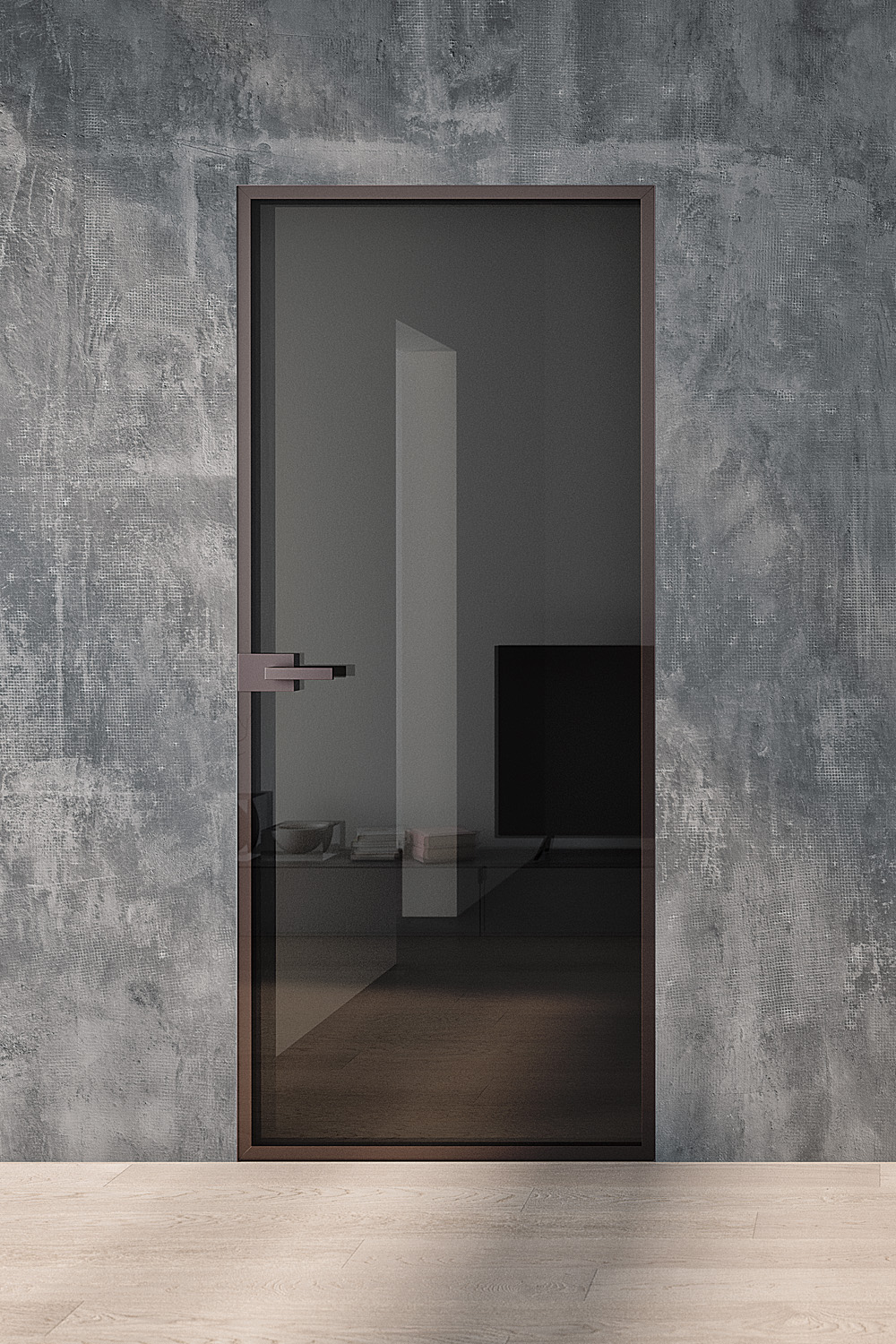 CRYSTAL FILOMURO, battente, Minima, Profilo Brown, Vetro Stop-Sol, Maniglia Basco CRYSTAL FILOMURO, battente, Minima, Profilo Brown, Vetro Stop-Sol, Maniglia Basco