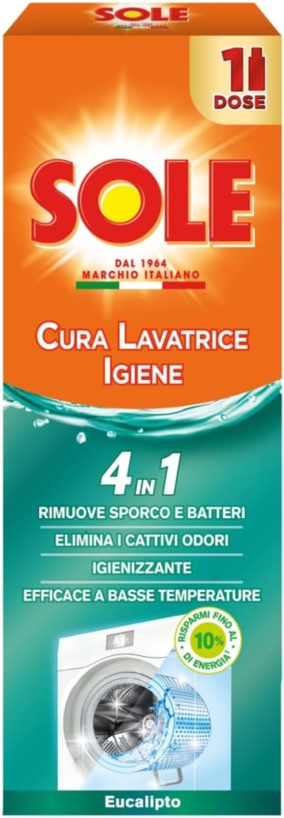 Sole Cura Lavatrice Express, Formula Potenziata 8 Azioni, 250 ml Sole Cura Lavatrice Express, Formula Potenziata 8 Azioni, 250 ml