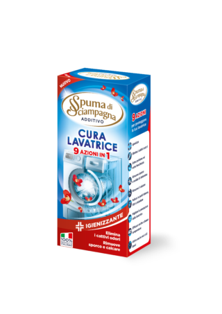Grazie alle sue 9 azioni in 1, per igienizzare e proteggere la lavatrice, il Cura Lavatrice Spuma di Sciampagna garantisce la rimozione del calcare, dei residui di detersivo e dello sporco anche con i cicli brevi, pulendo a fondo parti interne, filtri e tubature. Da 250 ml, prezzo 3,79 euro. www.spumadisciampagna.it Grazie alle sue 9 azioni in 1, per igienizzare e proteggere la lavatrice, il Cura Lavatrice Spuma di Sciampagna garantisce la rimozione del calcare, dei residui di detersivo e dello sporco anche con i cicli brevi, pulendo a fondo parti interne, filtri e tubature. Da 250 ml, prezzo 3,79 euro. www.spumadisciampagna.it
