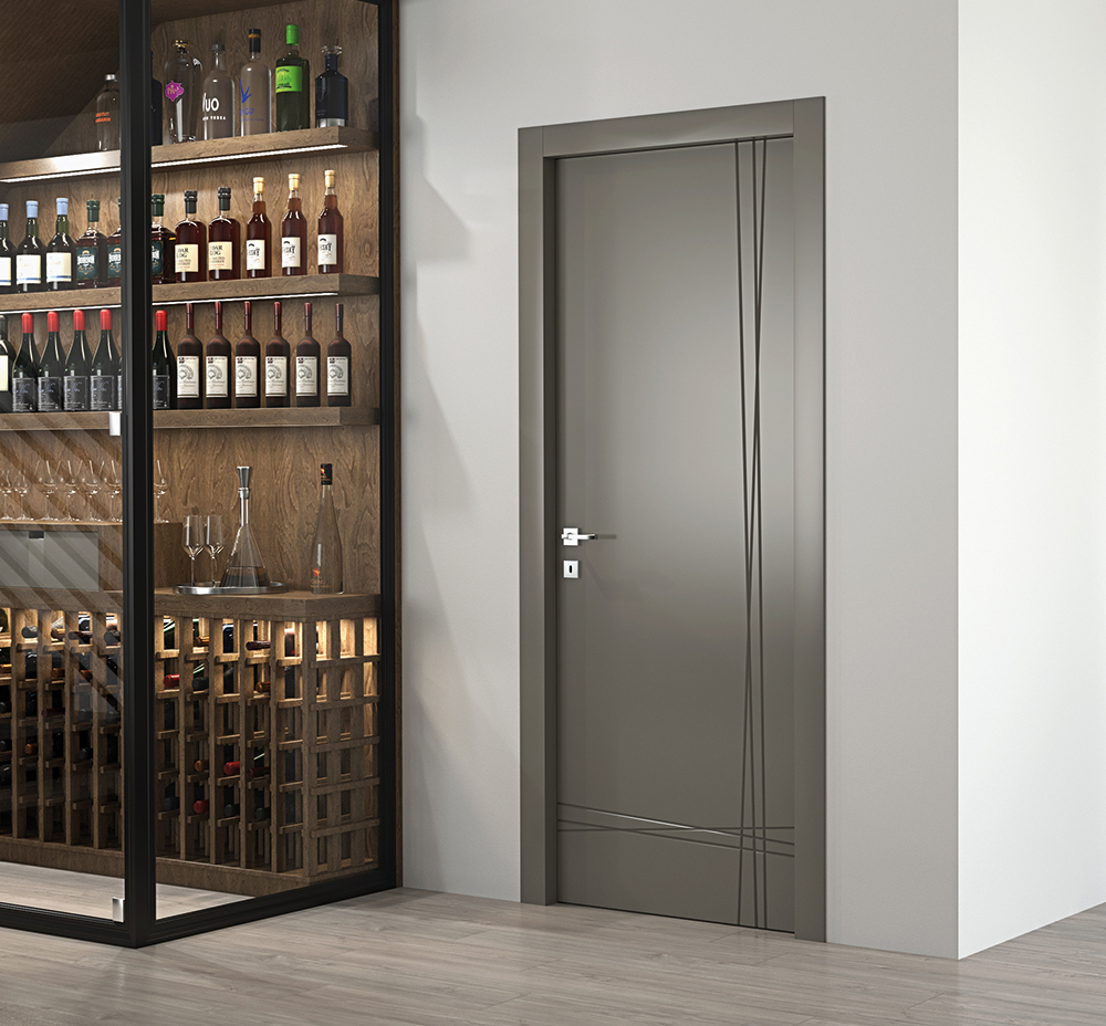 Porta linea Nidio, modello Bamboo NB00, finitura laccato Becker 8070, cerniere a scomparsa e serratura magnetica, maniglie Equinox cromo satinato/cromo lucido. Porta linea Nidio, modello Bamboo NB00, finitura laccato Becker 8070, cerniere a scomparsa e serratura magnetica, maniglie Equinox cromo satinato/cromo lucido.