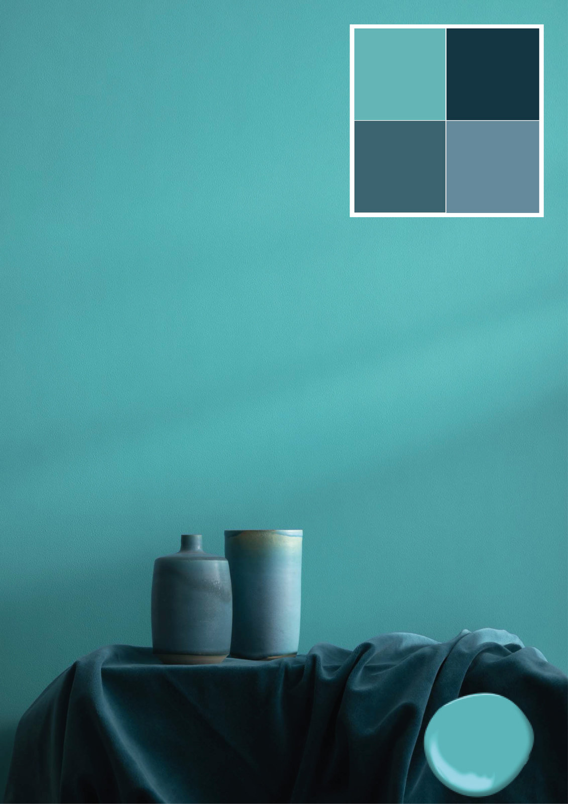 Parete tinteggiata con la pittura Regal® Select Interior di Benjamin Moore, colore Harbor Side Blue 740, lavabile e resistente a macchie e graffi. L’applicazione è scorrevole e autolivellante, ha un’eccellente copertura, un’asciugatura rapida e resiste alla muffa. Prezzo al pubblico - bianco e 3500 colori - 0,95 litri 39,90 euro + Iva (3,71 lt, prezzo 105 euro + Iva). https://www.benjaminmooreitalia.com/it