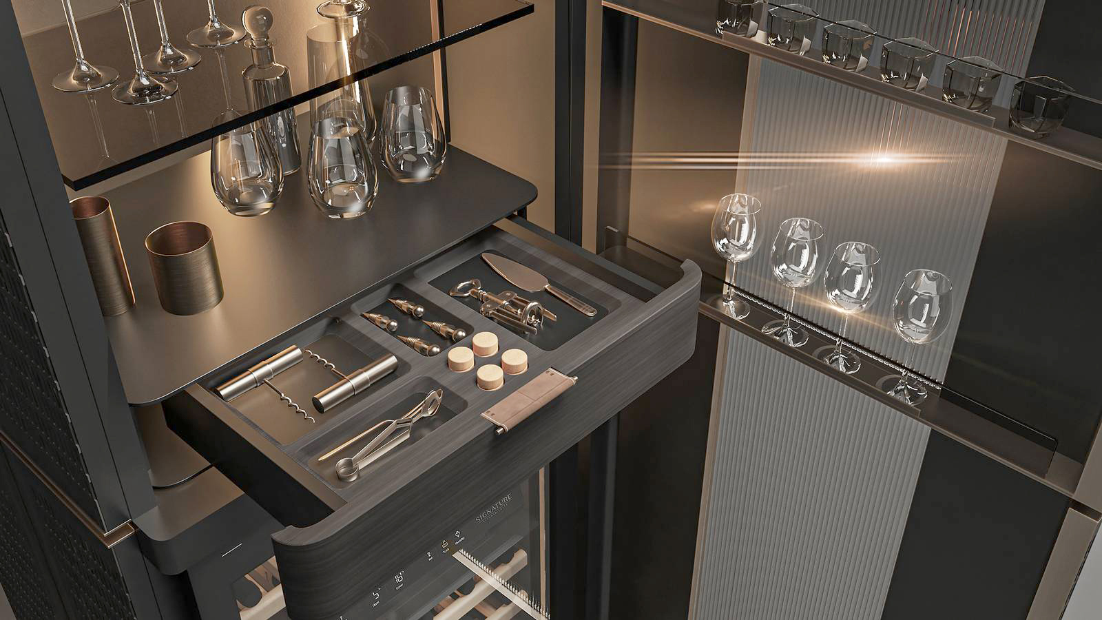 Skins, cabinet di Signature Kitchen Suite
