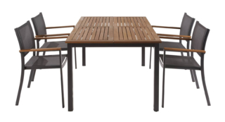 Tavolo allungabile Oris NATERIAL	(82232551), in alluminio con piano in eucalipto	per 6 persone, 180/240 x 100 cm, prezzo € 299