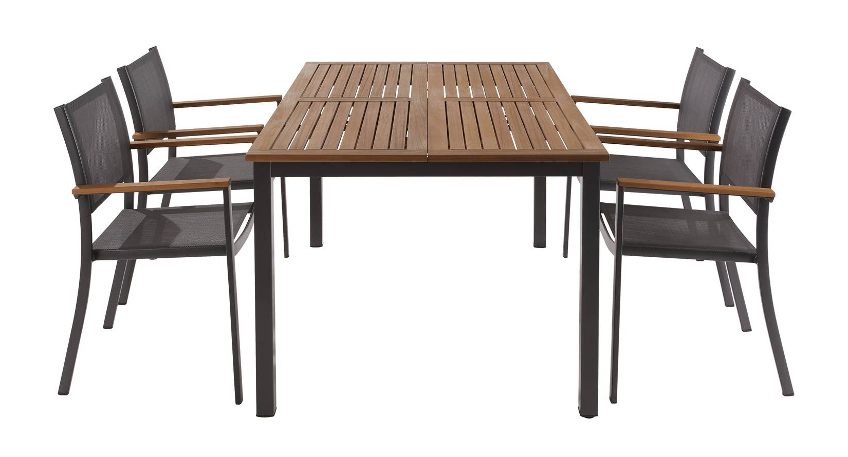 Tavolo allungabile Oris NATERIAL	(82232551), in alluminio con piano in eucalipto	per 6 persone, 180/240 x 100 cm, prezzo € 299