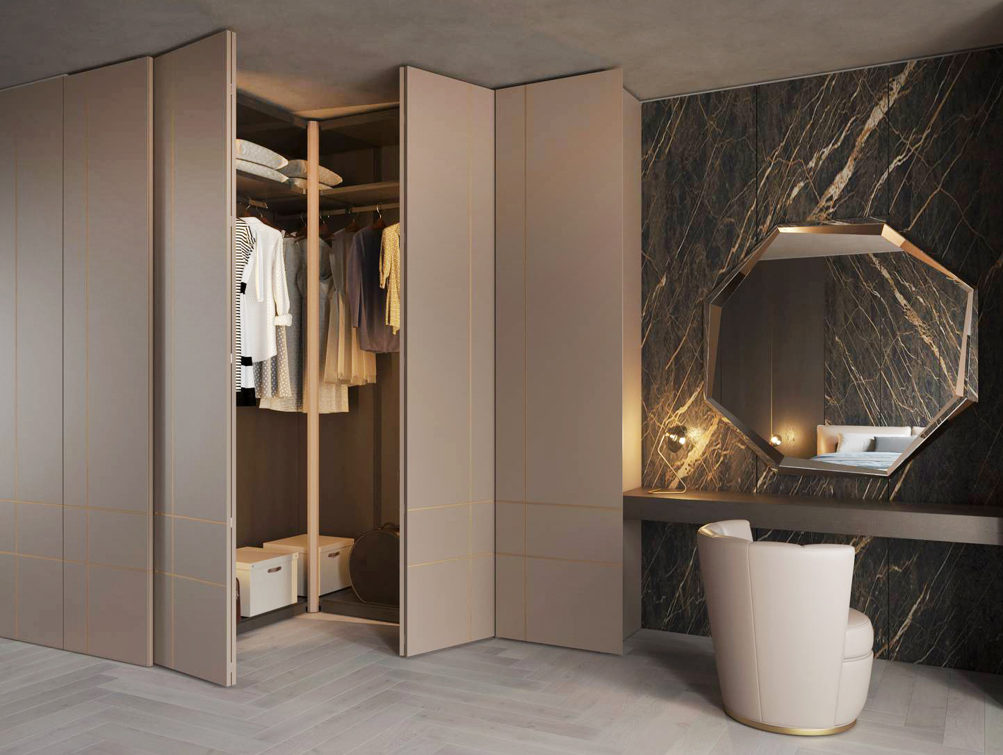 Il modulo angolare universale della collezione Lounge in vendita su diotti.com è chiuso da ante in melaminico e può essere integrato con intere composizioni o singoli elementi a battenti, a soffietto o scorrevoli. Un modulo base misura L 65,5 x P 65,5 x H 186/225,9 cm. Prezzo a partire da 1.214,43 euro. www.diotti.com Il modulo angolare universale della collezione Lounge in vendita su diotti.com è chiuso da ante in melaminico e può essere integrato con intere composizioni o singoli elementi a battenti, a soffietto o scorrevoli. Un modulo base misura L 65,5 x P 65,5 x H 186/225,9 cm. Prezzo a partire da 1.214,43 euro. www.diotti.com