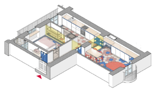assonometria casa 65 mq